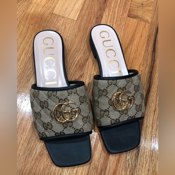 ‼️SOLD‼️GUCCI GG JOLIE MARMONT MATELASSE CANVAS LEATHER SUPREME SLIDE SANDAL - Picture 6 of 14